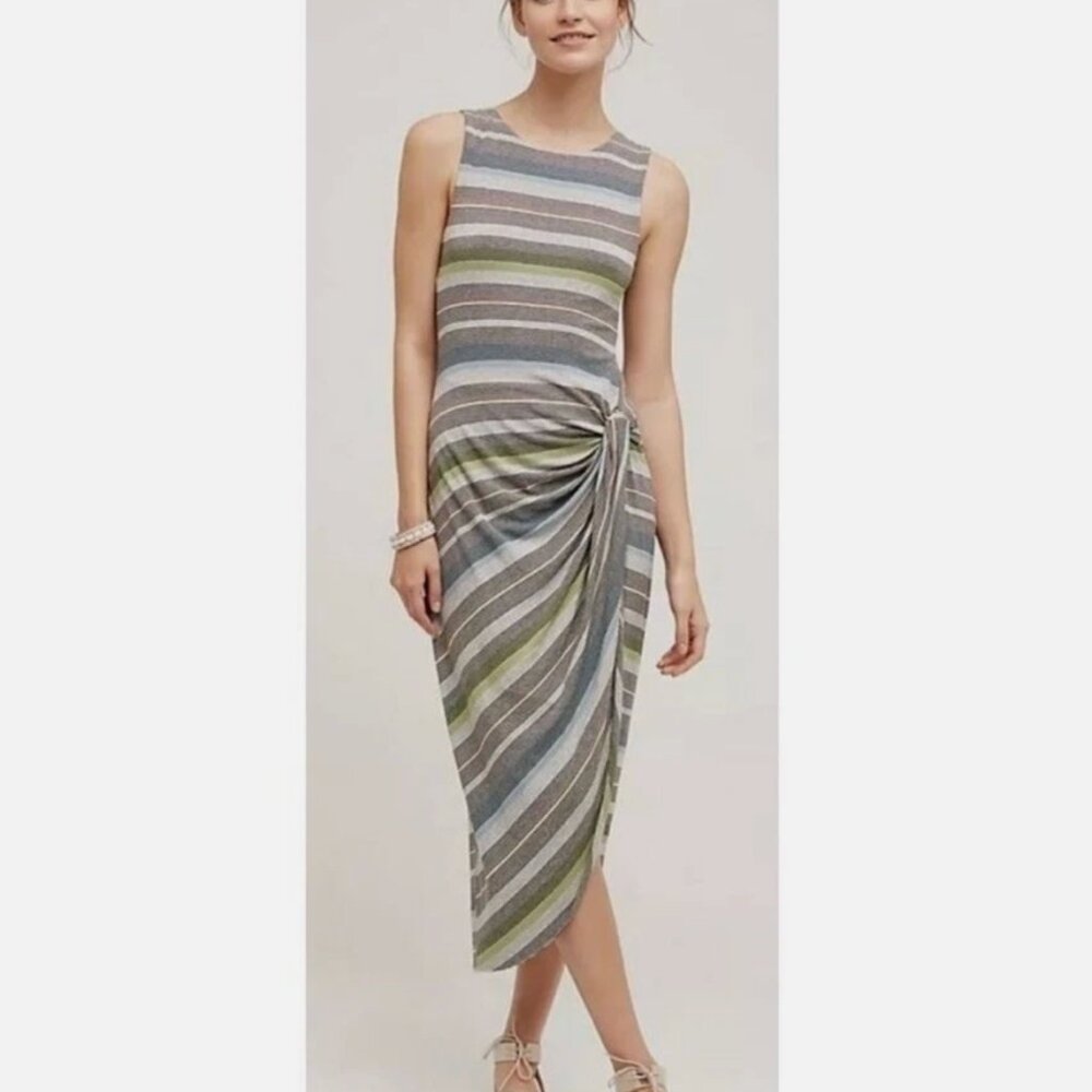 Bailey 44 Anthropologie Gathered Striped Midi Dress - Multicolor
